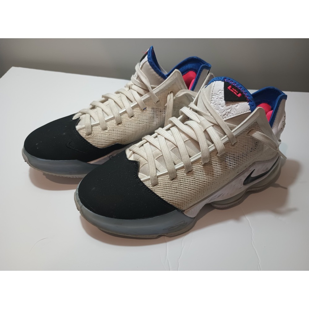 Nike LeBron 19 Low Black Toe Size 10 Mens Sneaker White Blue Siren Red DH1270-10